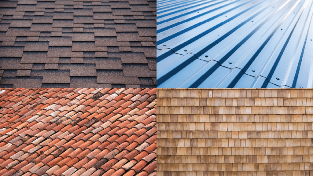 Multiple roofing materials