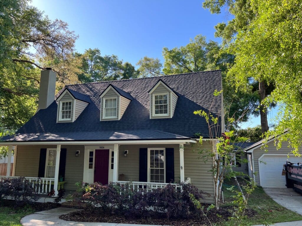 New roof installation on a gambrel-style roof with dormers in Apopka, FL